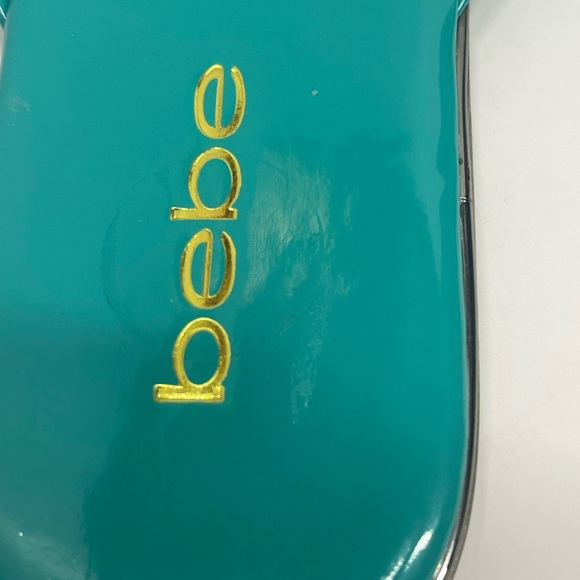 BEBE Women ILISTRA Thong Sandal FLIP FLOPS pool beach shoes Flats 9 Teal Gold - Picture 8 of 11